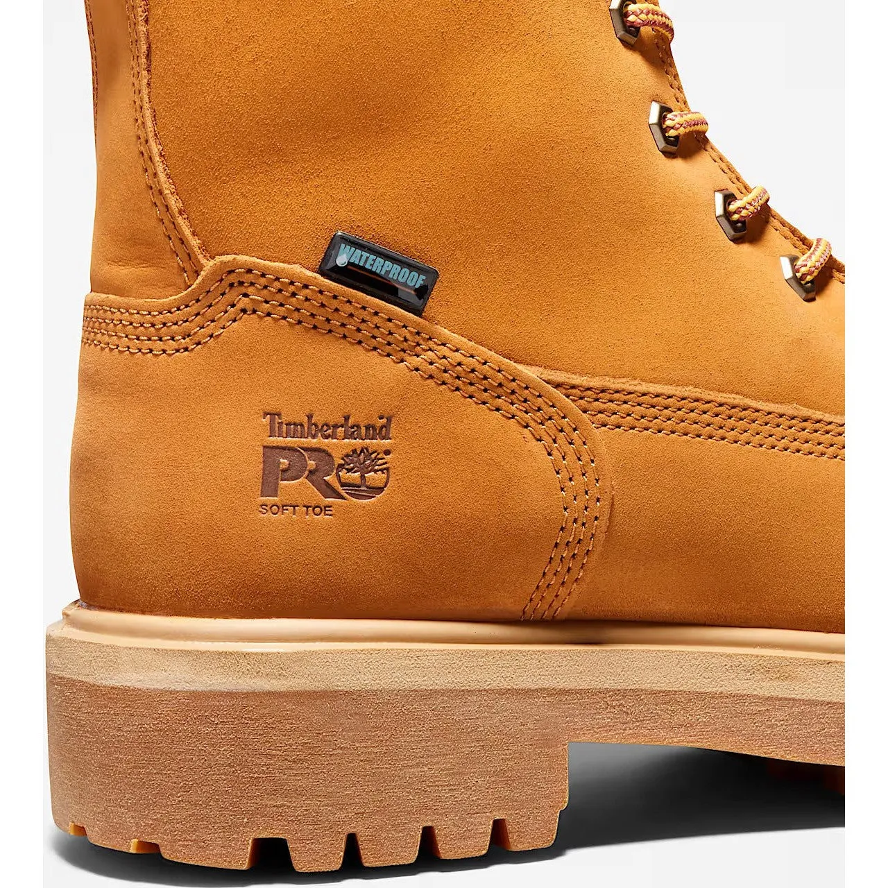 Timberland Pro Men's Direct Attach 8" Soft Toe Waterproof Work Boot- Wheat- TB126011713