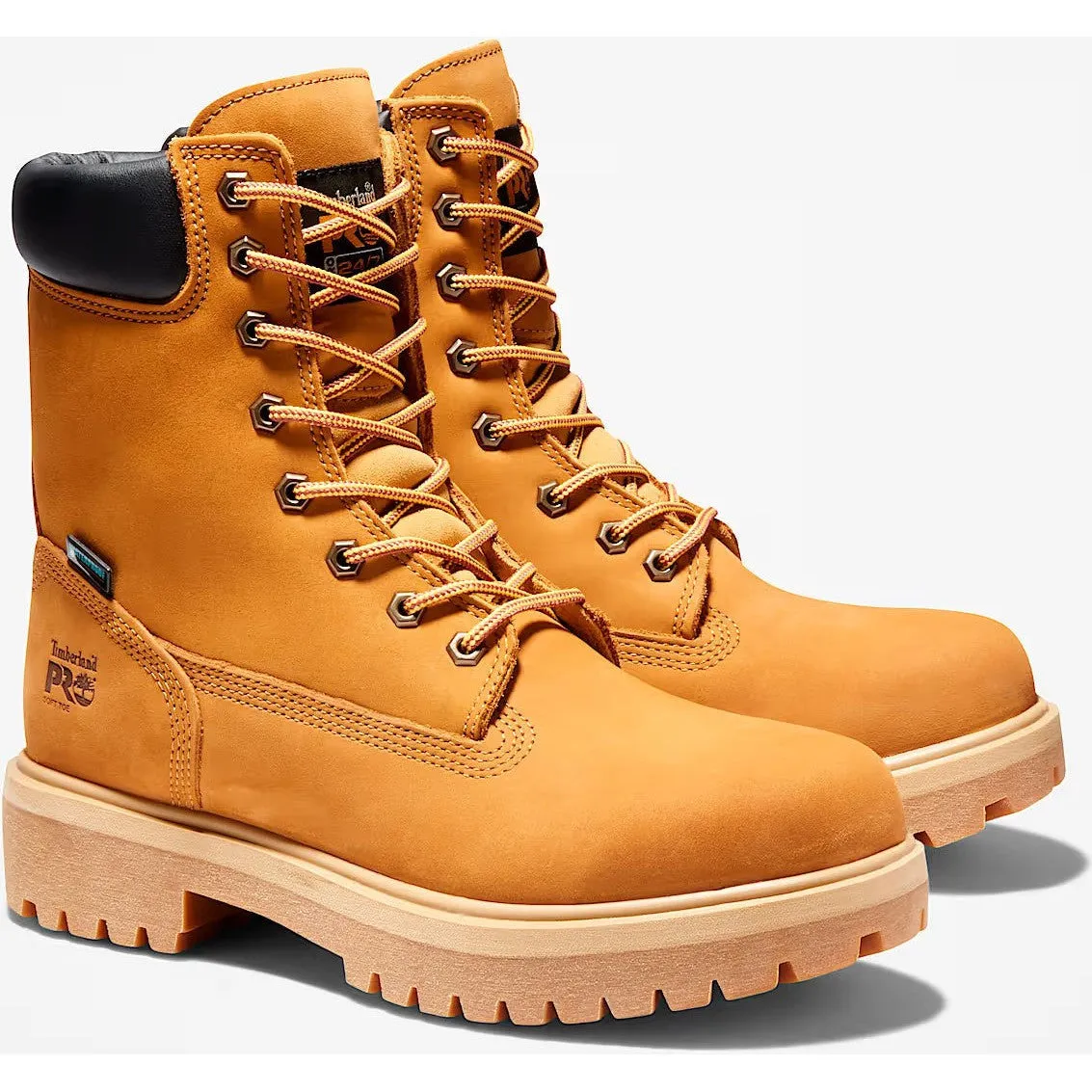 Timberland Pro Men's Direct Attach 8" Soft Toe Waterproof Work Boot- Wheat- TB126011713
