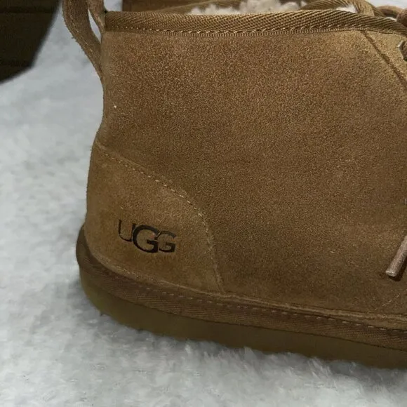 UGG Neumel Chukka Suede Chestnut Lace-up Boots Men's 3236 Size 11 Pre Owned
