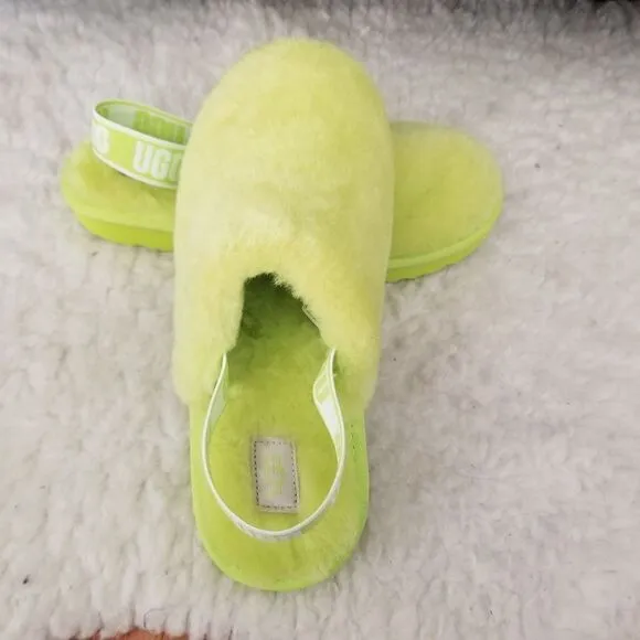UGG Fluff Yeah Girls Clogs Slippers in Key Lime