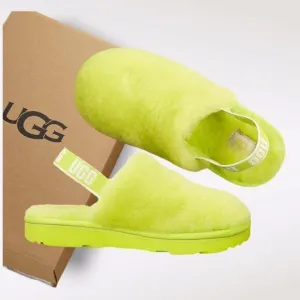 UGG Fluff Yeah Girls Clogs Slippers in Key Lime