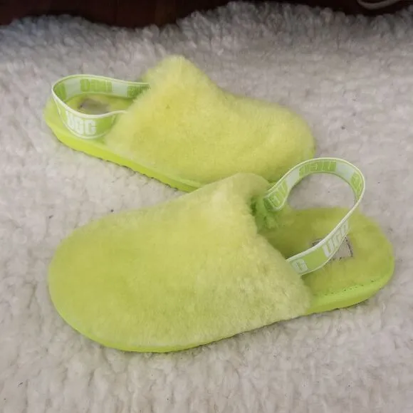 UGG Fluff Yeah Girls Clogs Slippers in Key Lime