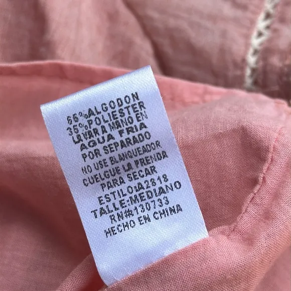 🧡🧡🧡Umgee embroidered dress cotton pink crochet detail medium