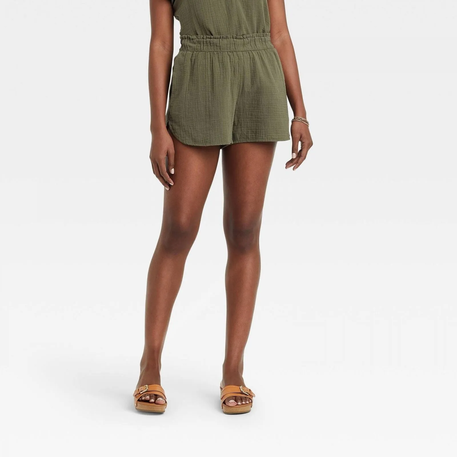 Universal Thread Women's High-Rise Pull-On Shorts Green XXL