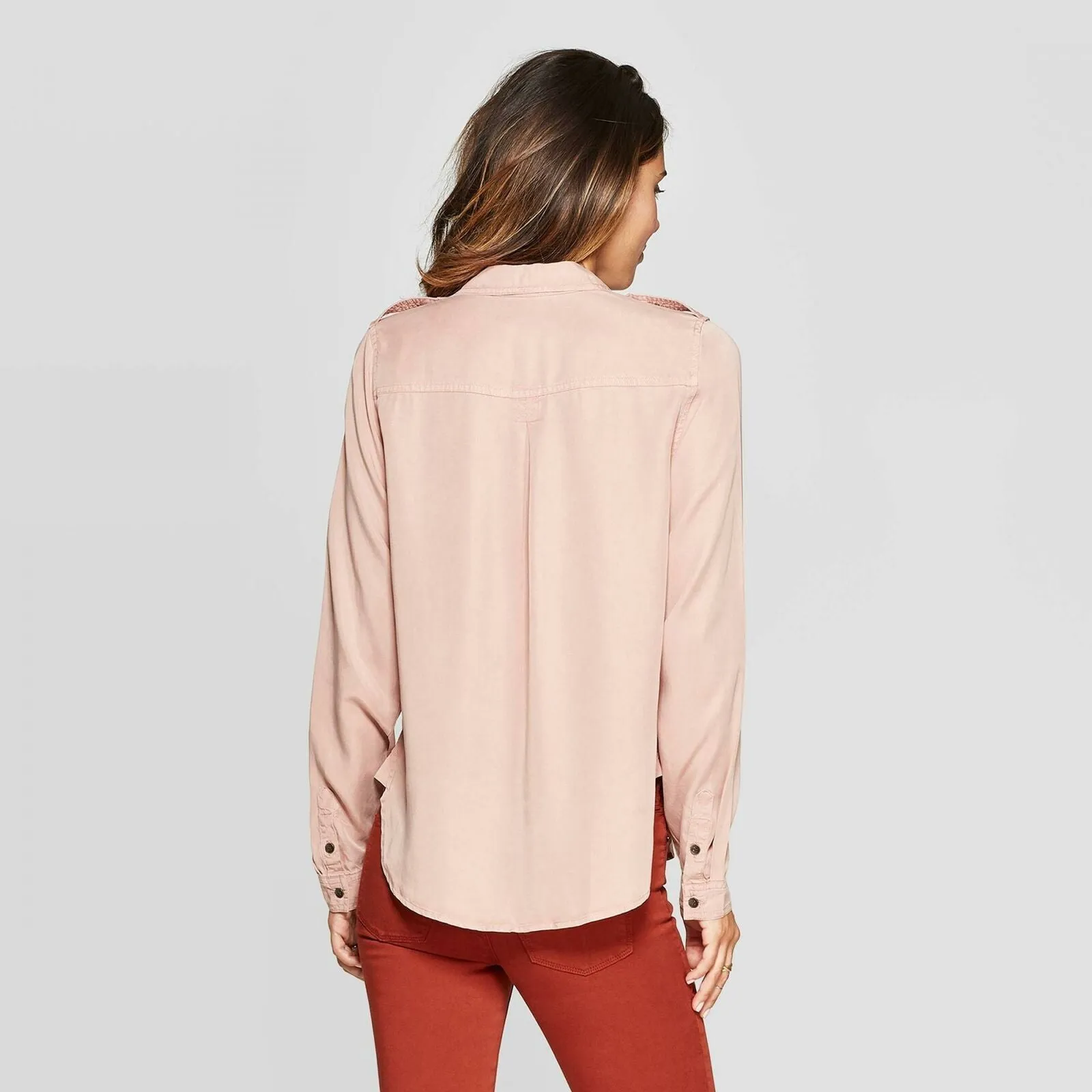 Universal Thread Women's Long Sleeve Pigment Dyed Soft Twill Shirt
