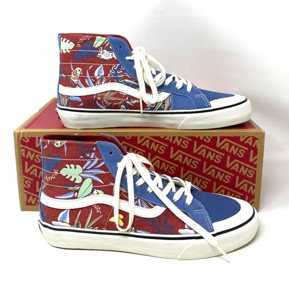 VANS Sk8-Hi 138 Decon Blue Beige Men’s Suede Canvas Sneakers Size VN0A4BX2B6R