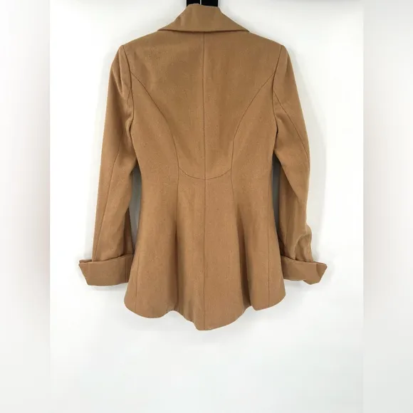 VENUS Camel Tan Blazer Pea Coat Wool Fall Jacket