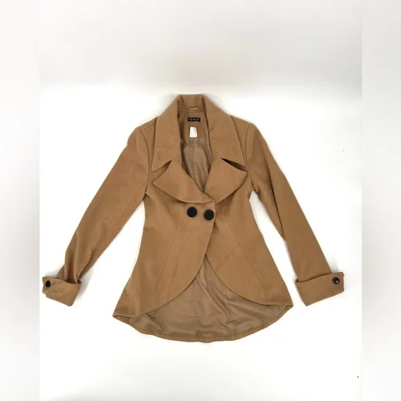 VENUS Camel Tan Blazer Pea Coat Wool Fall Jacket