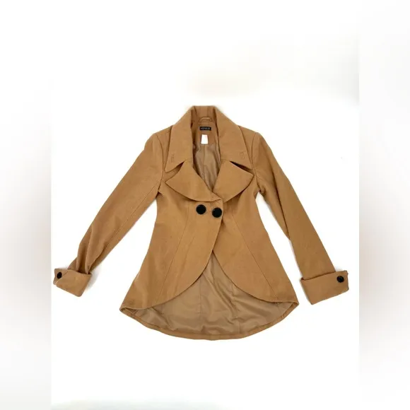VENUS Camel Tan Blazer Pea Coat Wool Fall Jacket