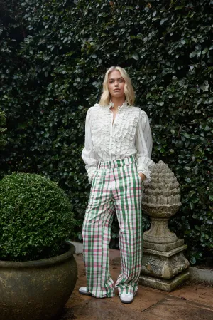 VERA BLOUSE IN WHISPER/FOREST