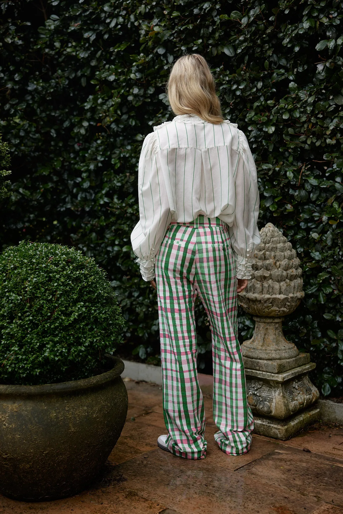 VERA BLOUSE IN WHISPER/FOREST