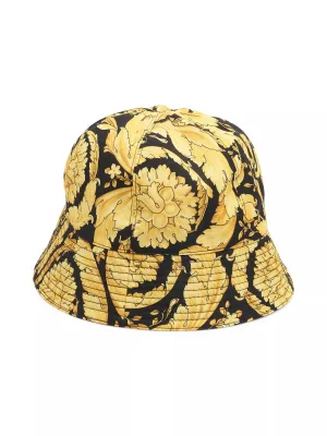 Versace Black & Gold Barocco Nylon Bucket Hat