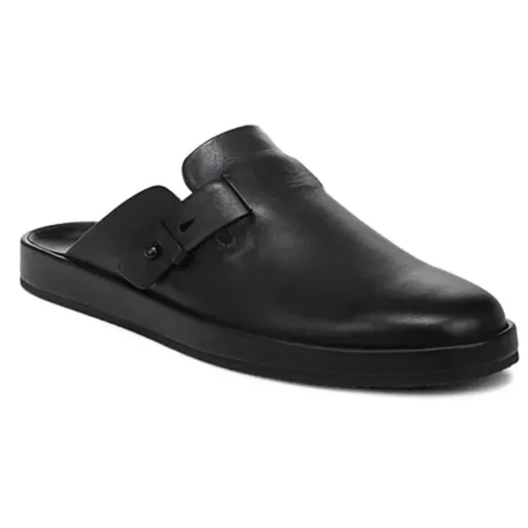 Vince Men's Essex Slip On Leather Mule Clogs SIZE 8 Black EUC