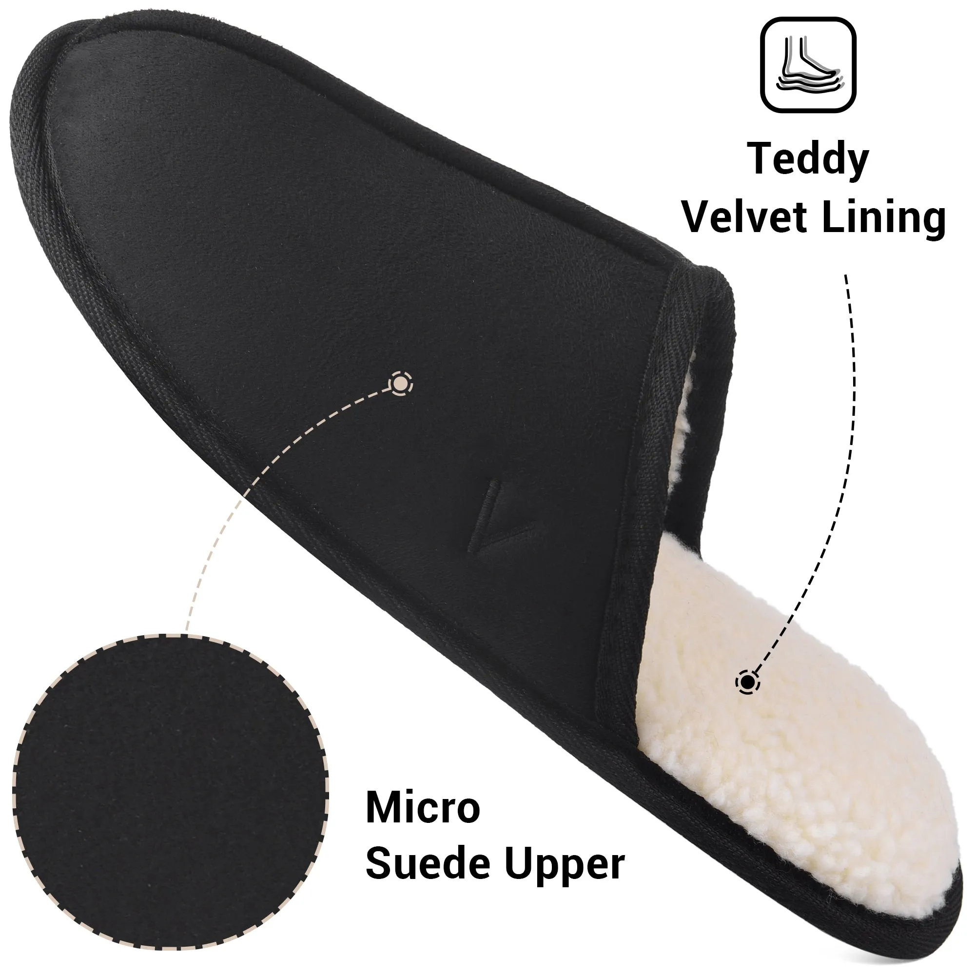 VONMAY Men's Suede Closed Toe Scuff Slipper Comfy Memory Foam Clog