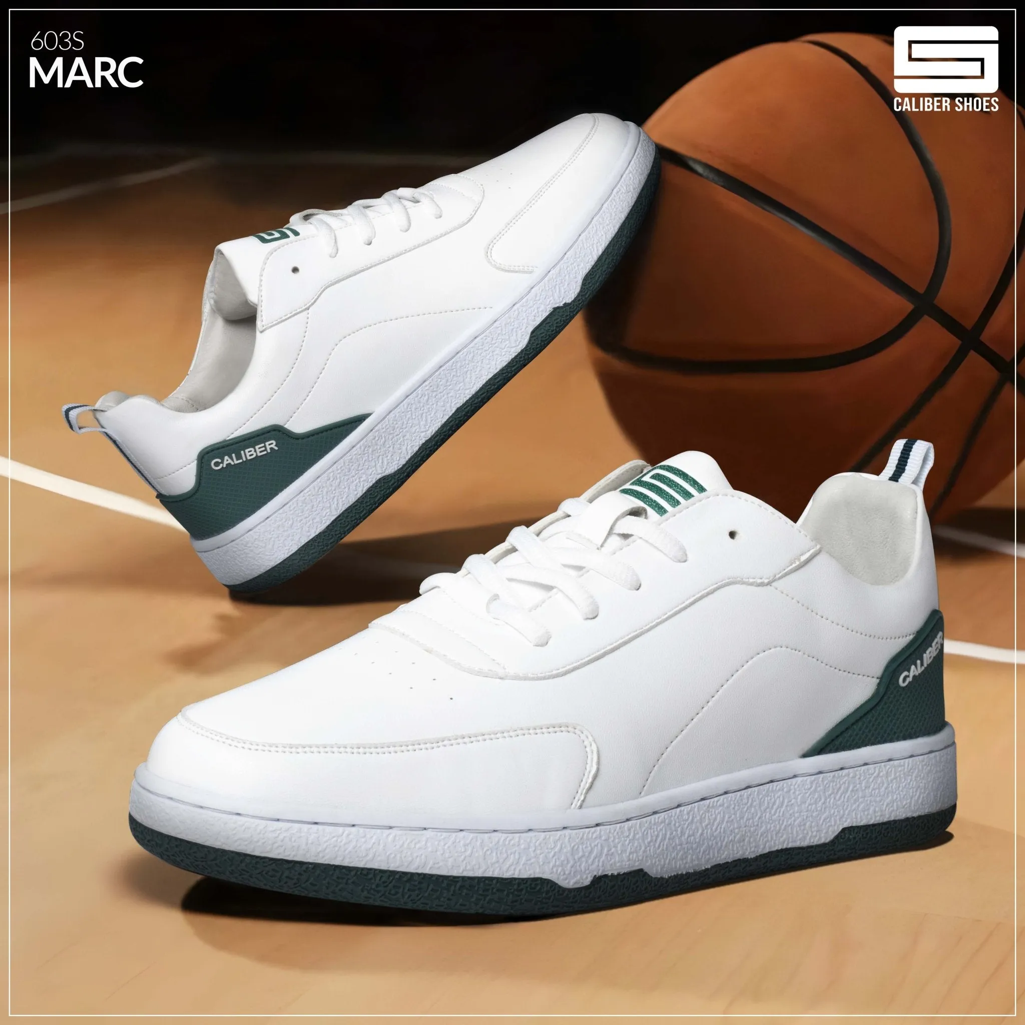 White/Green Casual Sneakers for Men (MARC 603S)