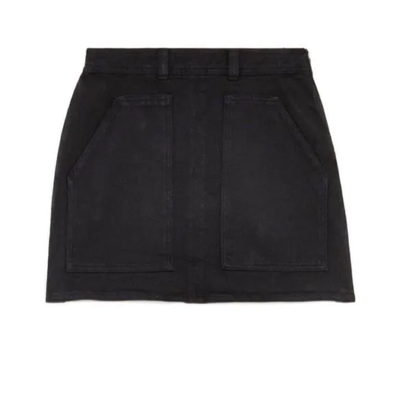 Wilfred Free black denim cargo Penske utility mini skirt Size 10