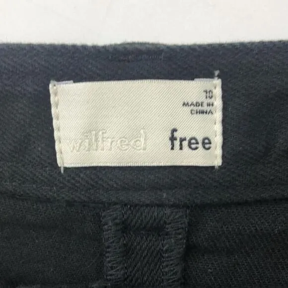 Wilfred Free black denim cargo Penske utility mini skirt Size 10