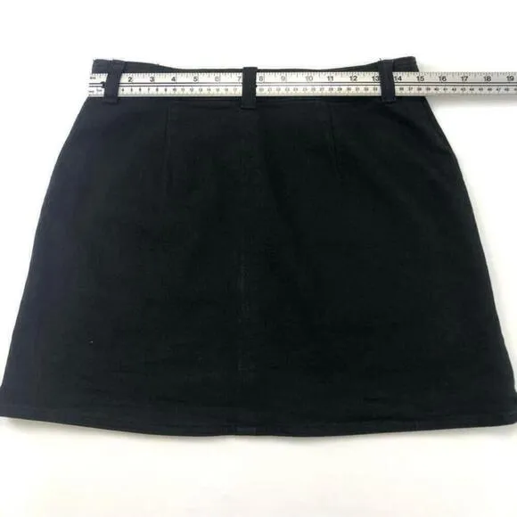 Wilfred Free black denim cargo Penske utility mini skirt Size 10