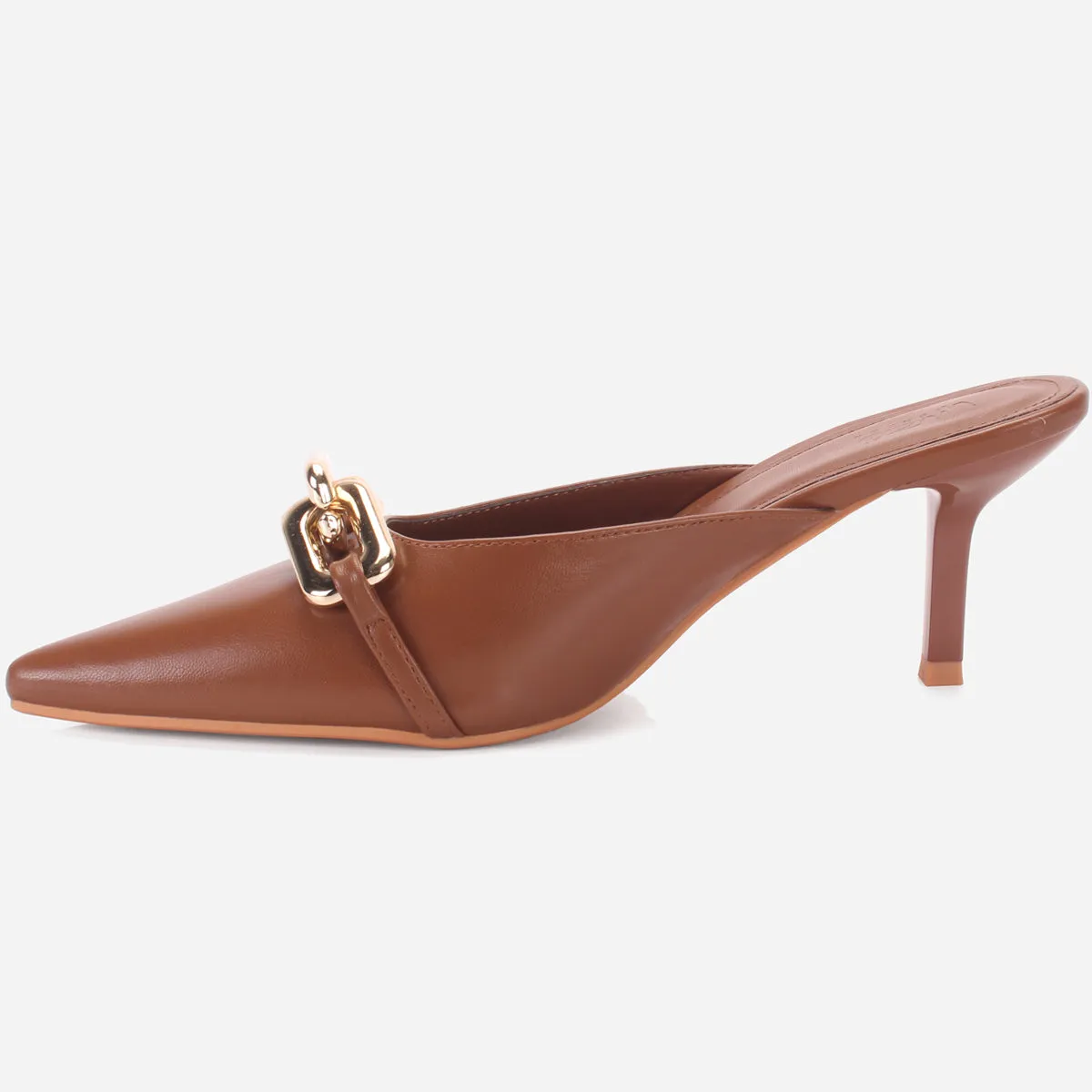 Womens "BRANDY" Pointed Toe Decorated Heeled Sandals