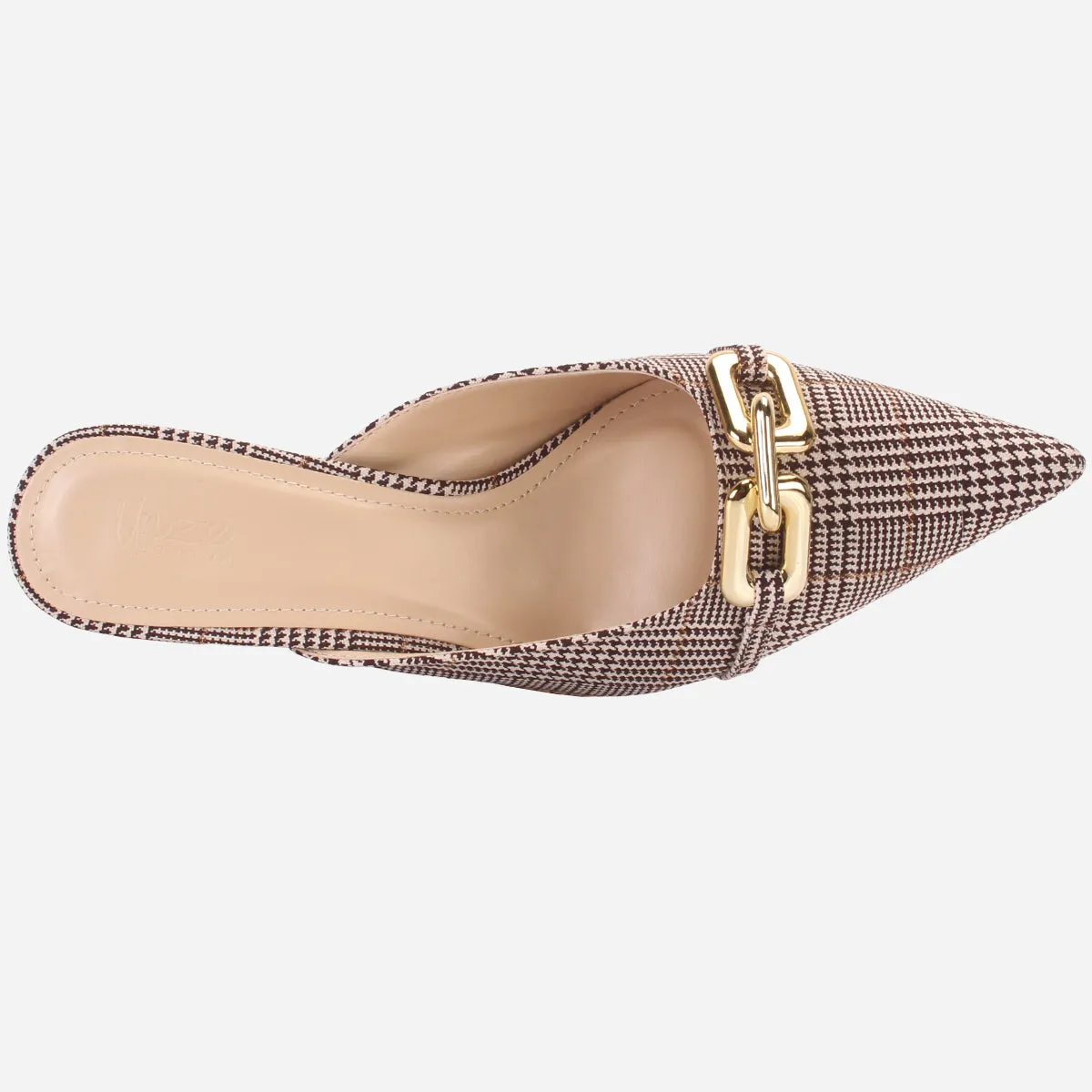 Womens "BRANDY" Pointed Toe Decorated Heeled Sandals