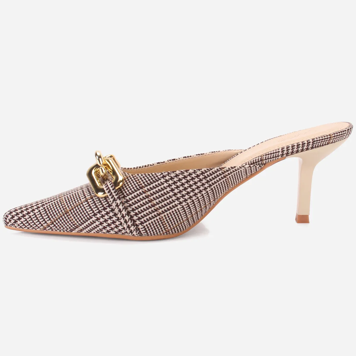 Womens "BRANDY" Pointed Toe Decorated Heeled Sandals
