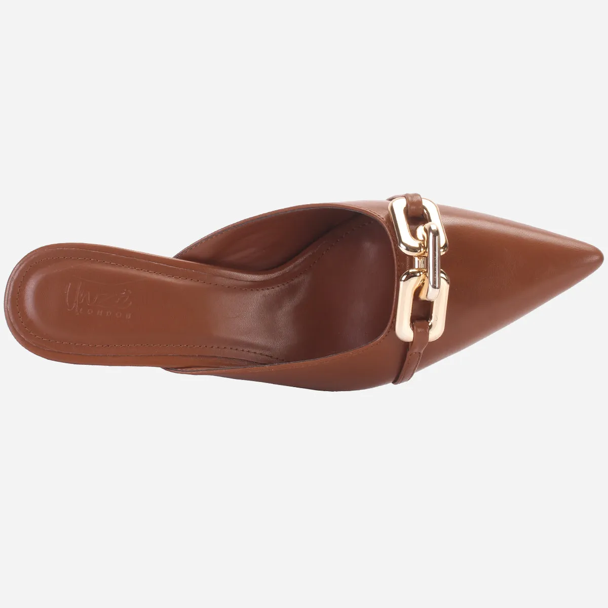 Womens "BRANDY" Pointed Toe Decorated Heeled Sandals
