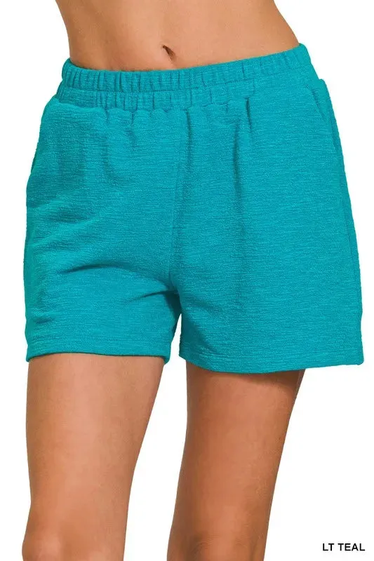 Zenana Cotton Slub Shorts