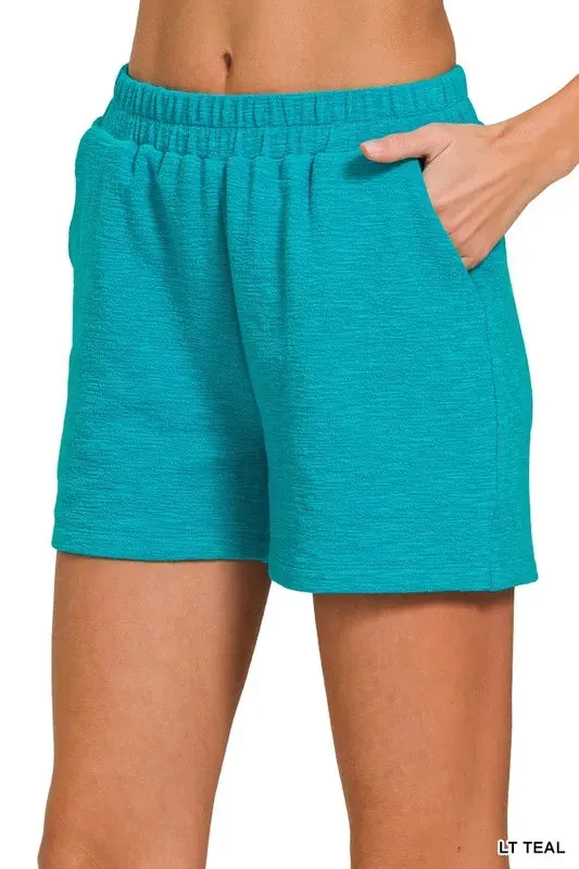 Zenana Cotton Slub Shorts